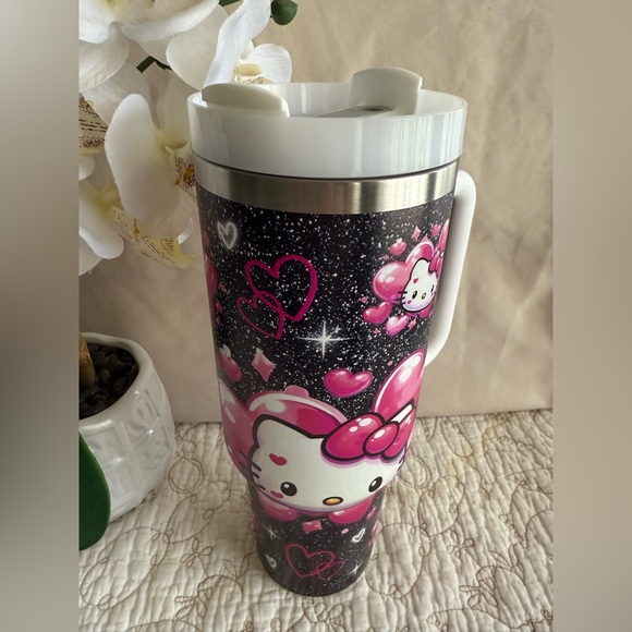 Only 1 LEFT NIB Hello Kitty 40oz Stainless Steel Tumbler with Lid & Straw - Picture 7 of 7